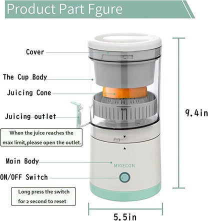 Wireless Rechargeable Citrus Juicer with USB Charging