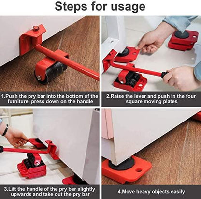 Furniture Lifter -Furniture Lifter Mover Tool Set Heavy Duty Furniture Shifting Lifting Moving Tool with Wheel Pads