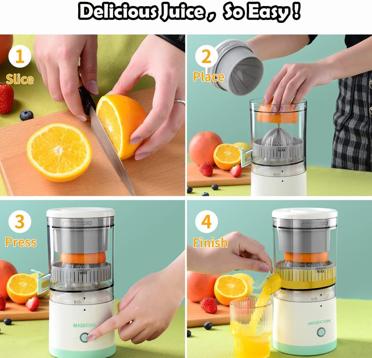 Wireless Rechargeable Citrus Juicer with USB Charging